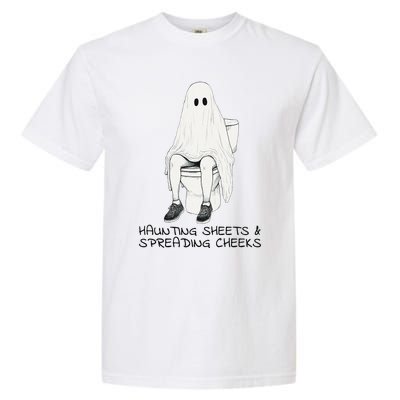 Pooping Ghost Bathroom Graphic Funny Embarrassing Halloween Garment-Dyed Heavyweight T-Shirt