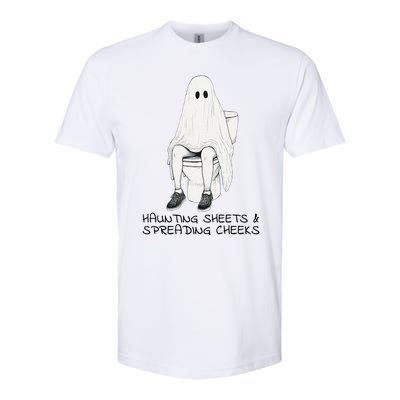 Pooping Ghost Bathroom Graphic Funny Embarrassing Halloween Softstyle CVC T-Shirt