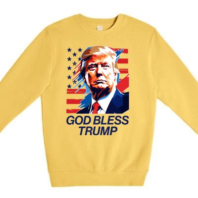 Patriotic God Bless Trump Premium Crewneck Sweatshirt