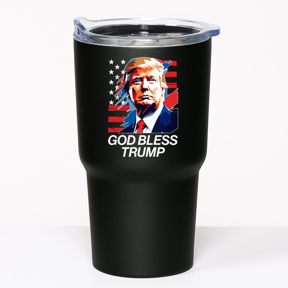 Patriotic God Bless Trump Tumbler