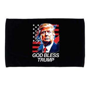 Patriotic God Bless Trump Microfiber Hand Towel