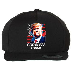 Patriotic God Bless Trump Wool Snapback Cap