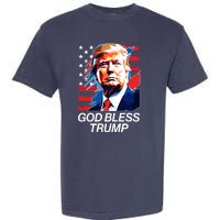 Patriotic God Bless Trump Garment-Dyed Heavyweight T-Shirt