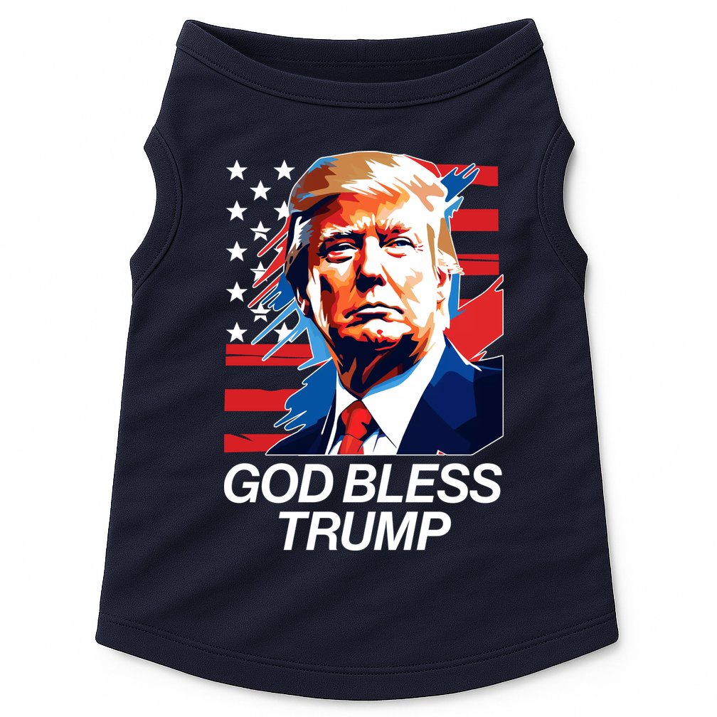 Patriotic God Bless Trump Doggie Tank