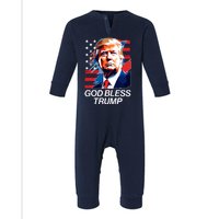 Patriotic God Bless Trump Infant Fleece One Piece