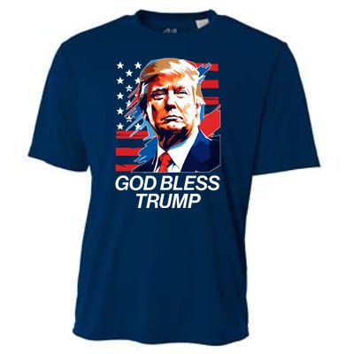 Patriotic God Bless Trump Cooling Performance Crew T-Shirt