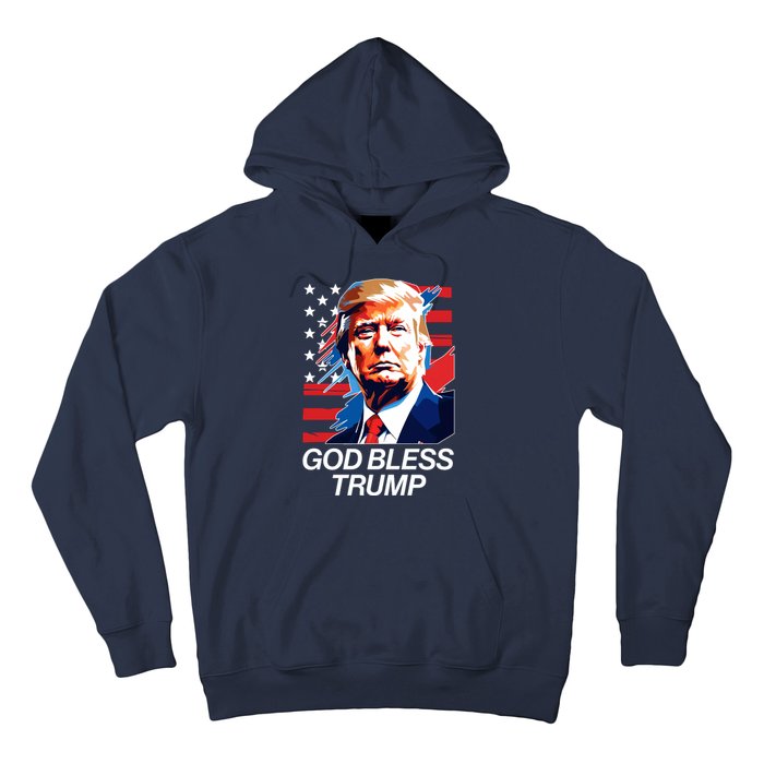 Patriotic God Bless Trump Hoodie