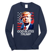 Patriotic God Bless Trump Long Sleeve Shirt