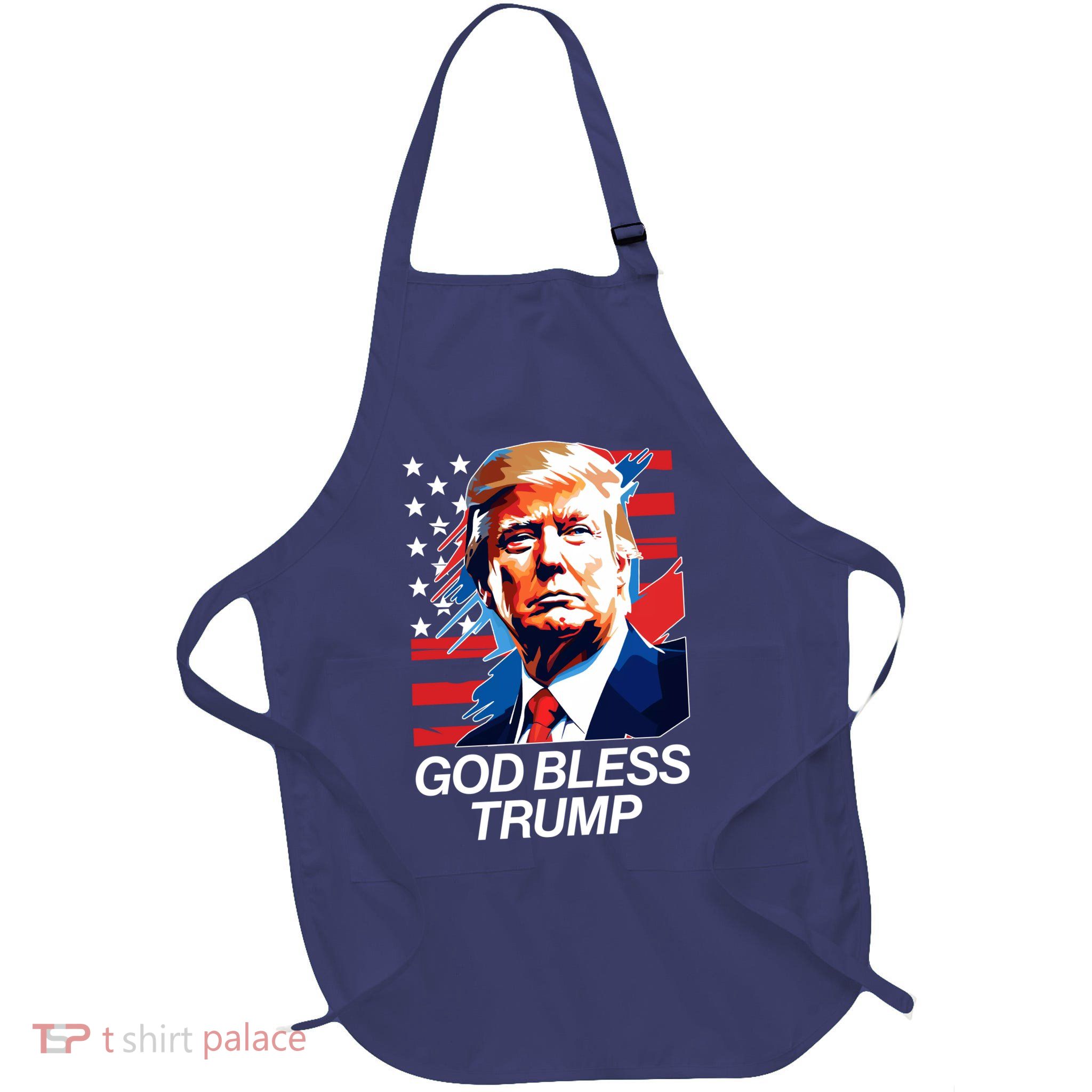 Patriotic God Bless Trump Apron