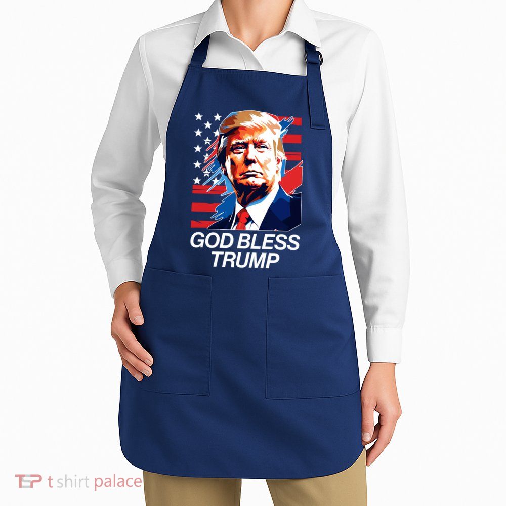 Patriotic God Bless Trump Apron