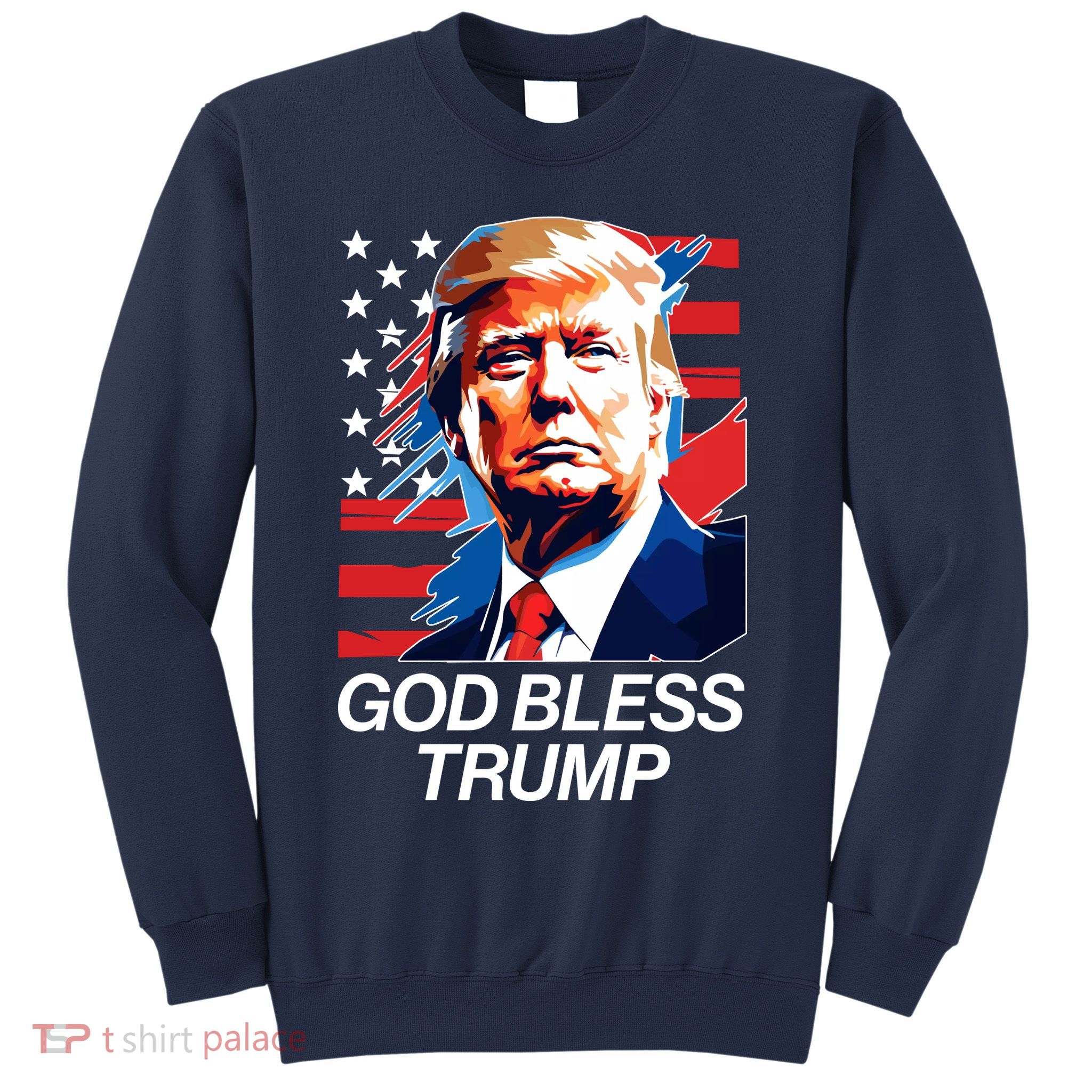 Patriotic God Bless Trump Sweatshirt
