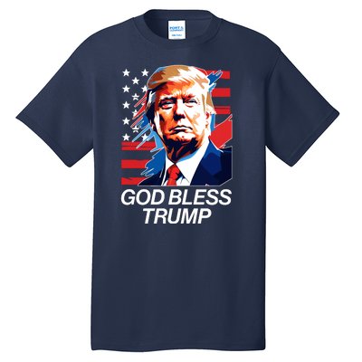 Patriotic God Bless Trump Tall T-Shirt