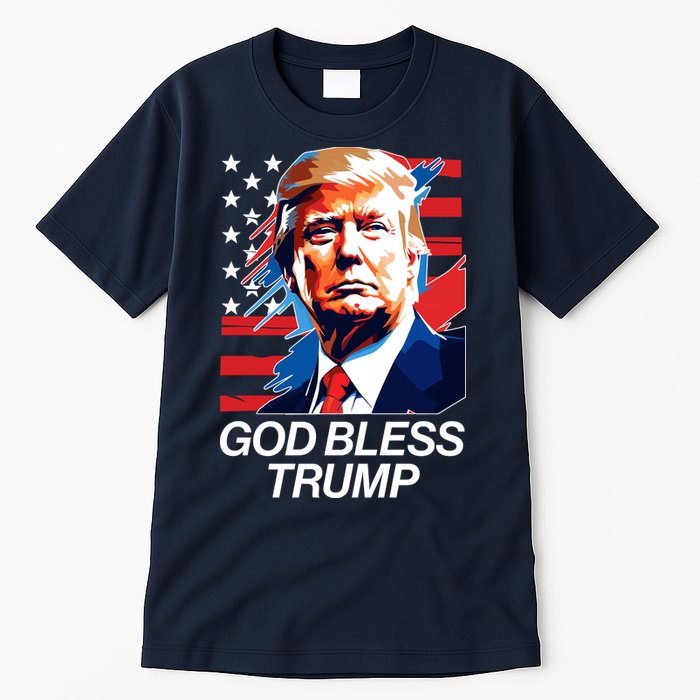 Patriotic God Bless Trump Tall T-Shirt