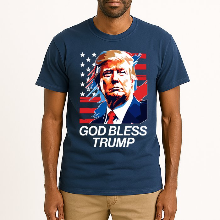 Patriotic God Bless Trump Tall T-Shirt