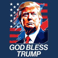 Patriotic God Bless Trump Tall T-Shirt