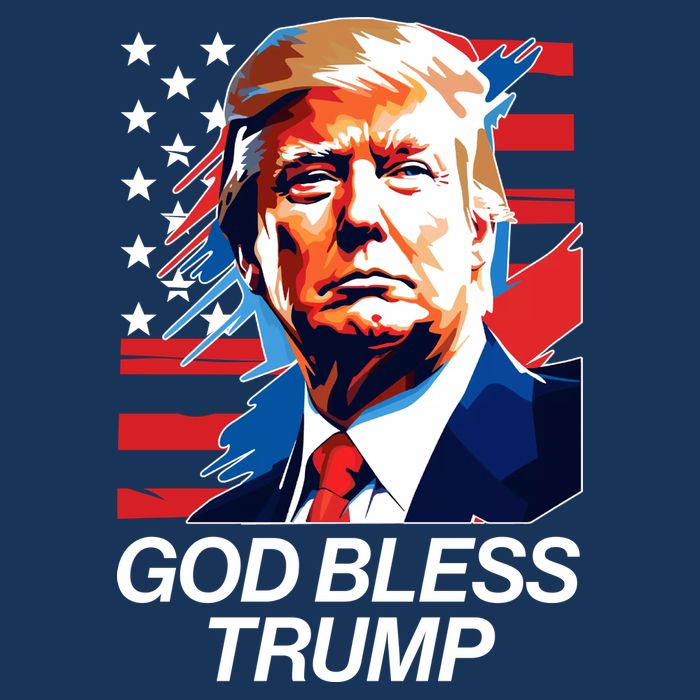 Patriotic God Bless Trump Tall T-Shirt