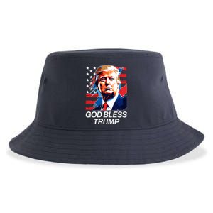 Patriotic God Bless Trump Sustainable Bucket Hat