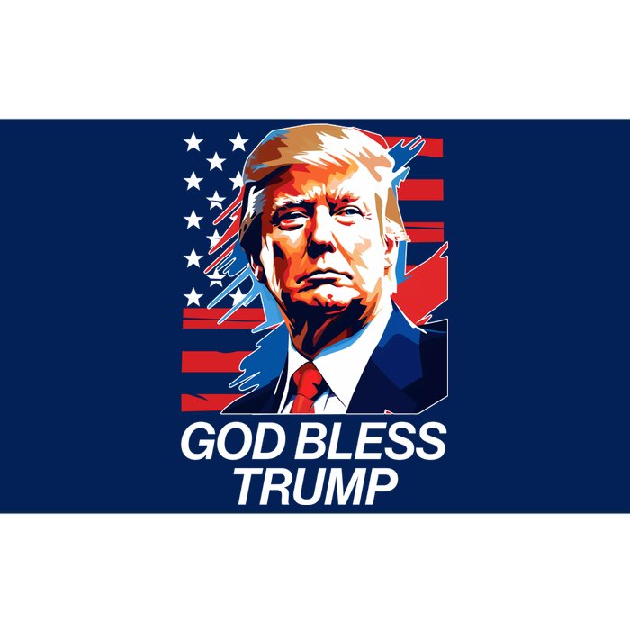 Patriotic God Bless Trump Bumper Sticker