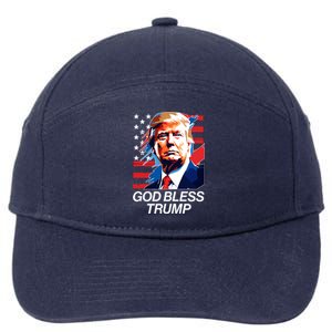 Patriotic God Bless Trump 7-Panel Snapback Hat