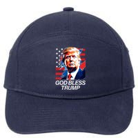 Patriotic God Bless Trump 7-Panel Snapback Hat