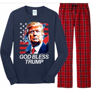 Patriotic God Bless Trump Long Sleeve Pajama Set