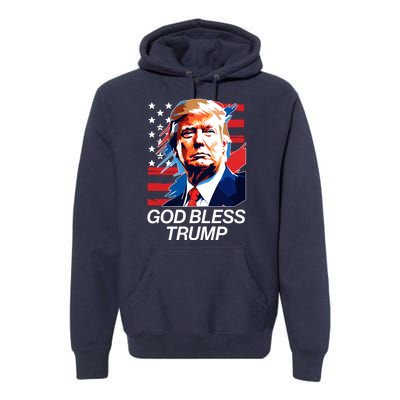 Patriotic God Bless Trump Premium Hoodie