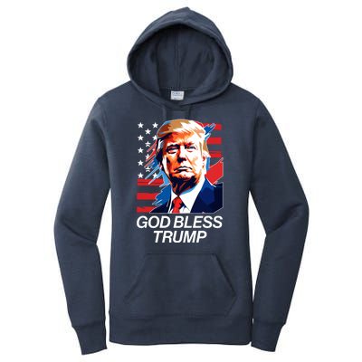 Patriotic God Bless Trump Women's Pullover Hoodie