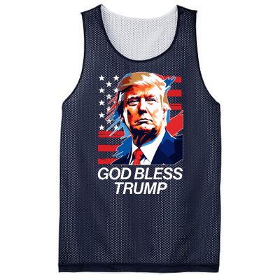 Patriotic God Bless Trump Mesh Reversible Basketball Jersey Tank