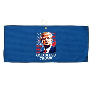 Patriotic God Bless Trump Large Microfiber Waffle Golf Towel