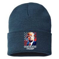 Patriotic God Bless Trump Sustainable Knit Beanie