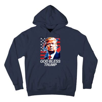 Patriotic God Bless Trump Tall Hoodie