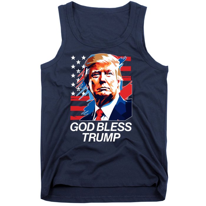 Patriotic God Bless Trump Tank Top