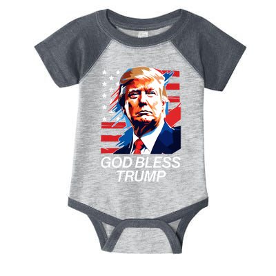 Patriotic God Bless Trump Infant Baby Jersey Bodysuit