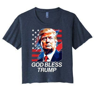 Patriotic God Bless Trump Women's Crop Top Tee