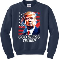 Patriotic God Bless Trump Kids Sweatshirt