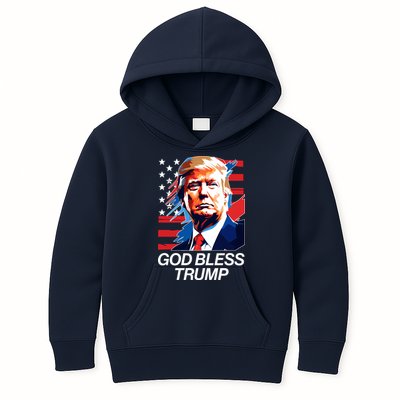 Patriotic God Bless Trump Kids Hoodie