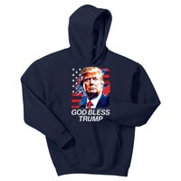 Patriotic God Bless Trump Kids Hoodie