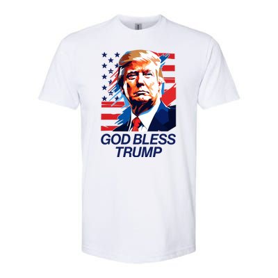 Patriotic God Bless Trump Softstyle CVC T-Shirt