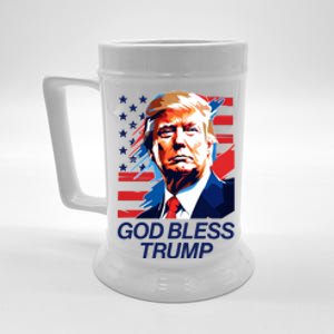 Patriotic God Bless Trump Beer Stein