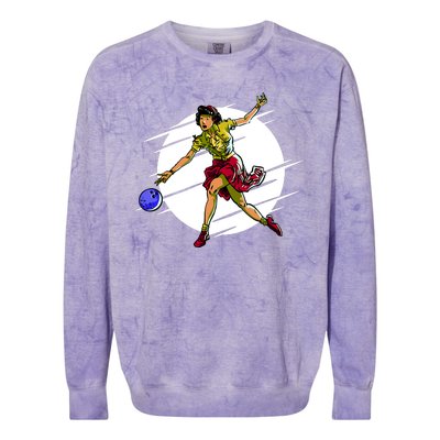 Pinup Girl Bowling Colorblast Crewneck Sweatshirt