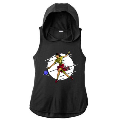 Pinup Girl Bowling Ladies PosiCharge Tri-Blend Wicking Draft Hoodie Tank