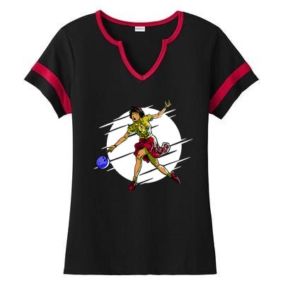 Pinup Girl Bowling Ladies Halftime Notch Neck Tee