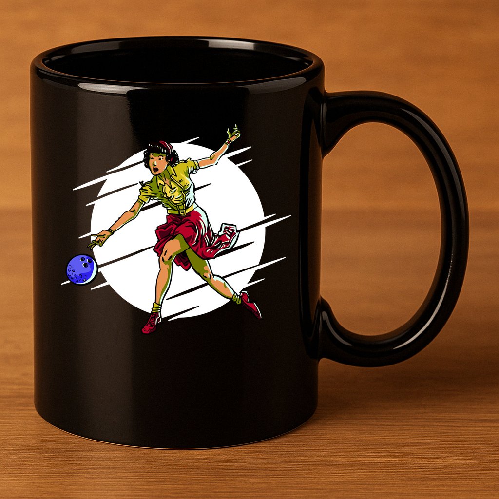 Pinup Girl Bowling 11oz C Handle Ceramic Mug
