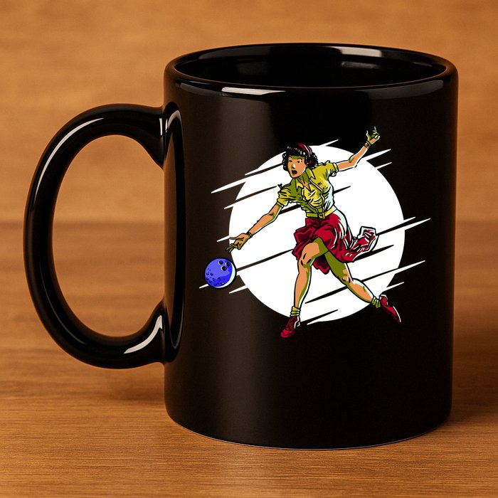 Pinup Girl Bowling 11oz C Handle Ceramic Mug