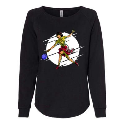 Pinup Girl Bowling Womens California Wash Sweatshirt