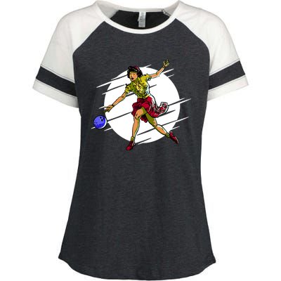 Pinup Girl Bowling Enza Ladies Jersey Colorblock Tee