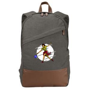 Pinup Girl Bowling Cotton Canvas Backpack