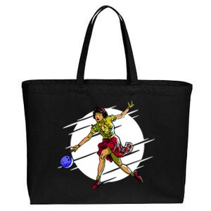 Pinup Girl Bowling Cotton Canvas Jumbo Tote