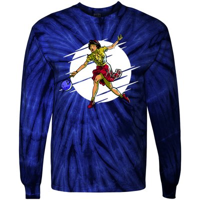 Pinup Girl Bowling Tie-Dye Long Sleeve Shirt