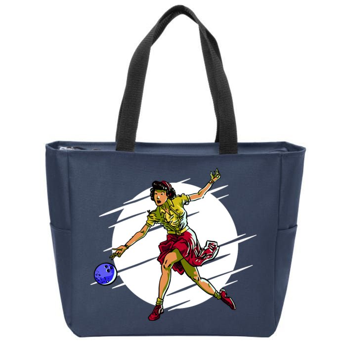 Pinup Girl Bowling Zip Tote Bag